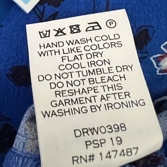 Draper James dress sz 6 blue floral bell sleeve shift knee length‎ office church - Picture 6 of 7